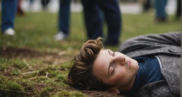 ragazzo disteso a terra da una crisi epilettica