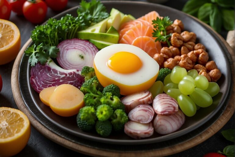 uova e vegetali in un piatto