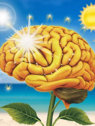 Immagine di un cervello esposto al sole estivo